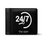 ארנק עור שחור בעיצוב אישי עם השם שלך בעיצוב 24 ביולי מידות הארנק 9.5 × 11 ס"מ