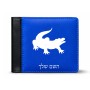 ארנק עור שחור בעיצוב אישי עם השם שלך בעיצוב תנין מידות הארנק 9.5 × 11 ס"מ