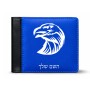 ארנק עור שחור בעיצוב אישי עם השם שלך בעיצוב ראש נשר מידות הארנק 9.5 × 11 ס"מ