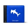 ארנק עור שחור בעיצוב אישי עם השם שלך בעיצוב כריש ראש פטיש מידות הארנק 9.5 × 11 ס"מ