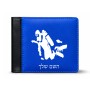ארנק עור שחור בעיצוב אישי עם השם שלך בעיצוב צוללן מידות הארנק 9.5 × 11 ס"מ