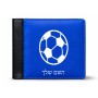 ארנק עור שחור בעיצוב אישי עם השם שלך בעיצוב כדורגל כדור כדורגל מידות הארנק 9.5 × 11 ס"מ