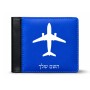 ארנק עור שחור בעיצוב אישי עם השם שלך בעיצוב טייס - טייס מידות הארנק 9.5 × 11 ס"מ