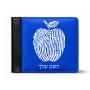 ארנק עור שחור בעיצוב אישי עם השם שלך בעיצוב הדפס תפוח מידות הארנק 9.5 × 11 ס"מ