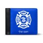 ארנק עור שחור בעיצוב אישי עם השם שלך בעיצוב כבאי - תגית מידות הארנק 9.5 × 11 ס"מ