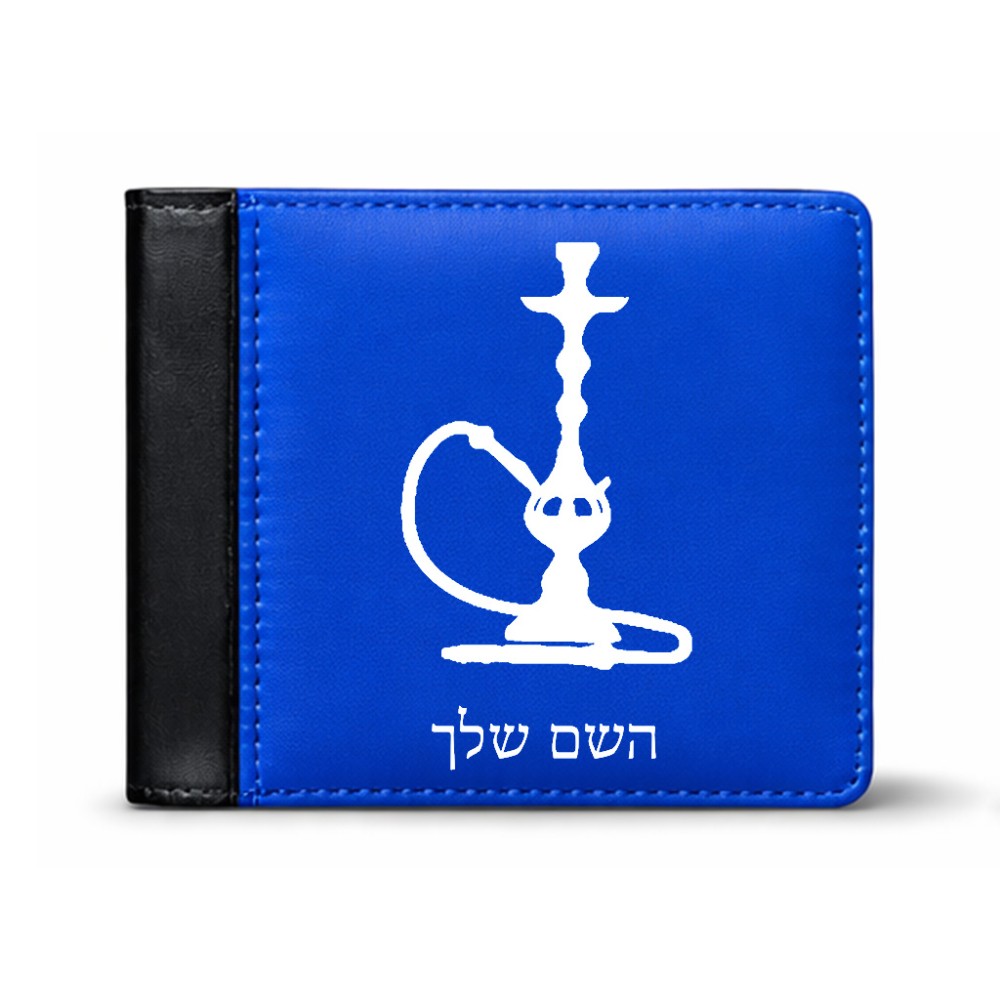 ארנק עור שחור בעיצוב אישי עם השם שלך בעיצוב נרגילה מידות הארנק 9.5 × 11 ס"מ