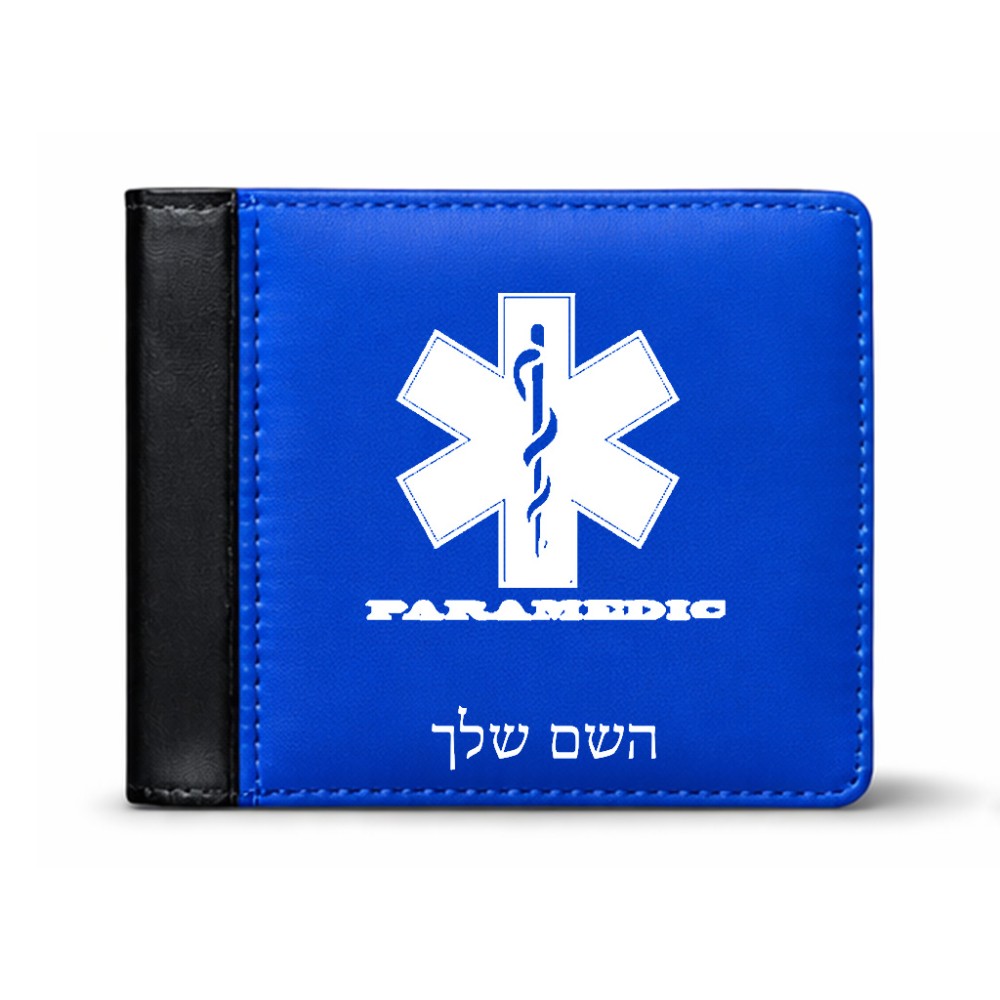 ארנק עור שחור בעיצוב אישי עם השם שלך בעיצוב חובש מידות הארנק 9.5 × 11 ס"מ