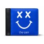 ארנק עור שחור בעיצוב אישי עם השם שלך בעיצוב סמיילי מידות הארנק 9.5 × 11 ס"מ