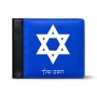 ארנק עור שחור בעיצוב אישי עם השם שלך בעיצוב מגן דוד - מגן דוד - ישראל מידות הארנק 9.5 × 11 ס"מ