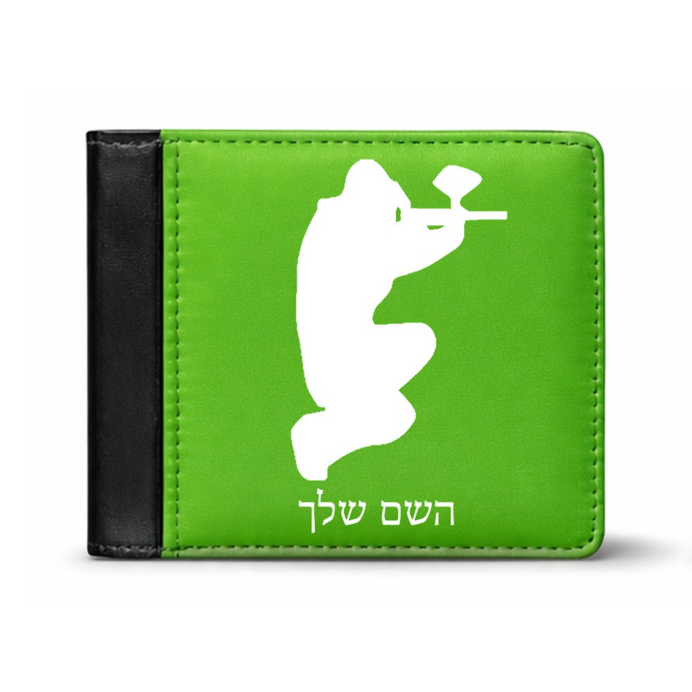 ארנק עור שחור בעיצוב אישי עם השם שלך בעיצוב שחקן כאב כדור מידות הארנק 9.5 × 11 ס"מ