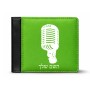 ארנק עור שחור בעיצוב אישי עם השם שלך בעיצוב מיקרופון מידות הארנק 9.5 × 11 ס"מ