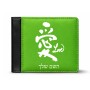 ארנק עור שחור בעיצוב אישי עם השם שלך בעיצוב אהבה באותיות יפניות מידות הארנק 9.5 × 11 ס"מ