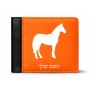 ארנק עור שחור בעיצוב אישי עם השם שלך בעיצוב סוס מידות הארנק 9.5 × 11 ס"מ