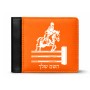 ארנק עור שחור בעיצוב אישי עם השם שלך בעיצוב רוכב סוסים מידות הארנק 9.5 × 11 ס"מ