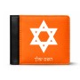 ארנק עור שחור בעיצוב אישי עם השם שלך בעיצוב מגן דוד - מגן דוד - ישראל מידות הארנק 9.5 × 11 ס"מ