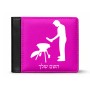 ארנק עור שחור בעיצוב אישי עם השם שלך בעיצוב גריל ברביקיו מידות הארנק 9.5 × 11 ס"מ