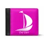 ארנק עור שחור בעיצוב אישי עם השם שלך בעיצוב סירה מידות הארנק 9.5 × 11 ס"מ