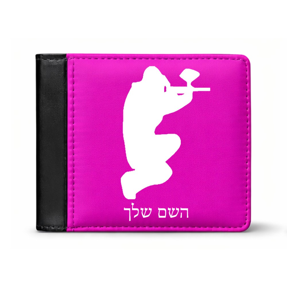 ארנק עור שחור בעיצוב אישי עם השם שלך בעיצוב שחקן כאב כדור מידות הארנק 9.5 × 11 ס"מ