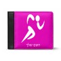 ארנק עור שחור בעיצוב אישי עם השם שלך בעיצוב רצים אולימפיים מידות הארנק 9.5 × 11 ס"מ