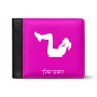 ארנק עור שחור בעיצוב אישי עם השם שלך בעיצוב אישה מתאמנת מידות הארנק 9.5 × 11 ס"מ