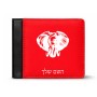ארנק עור שחור בעיצוב אישי עם השם שלך בעיצוב ראש פיל מידות הארנק 9.5 × 11 ס"מ