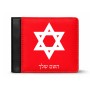 ארנק עור שחור בעיצוב אישי עם השם שלך בעיצוב מגן דוד - מגן דוד - ישראל מידות הארנק 9.5 × 11 ס"מ