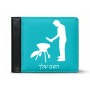 ארנק עור שחור בעיצוב אישי עם השם שלך בעיצוב גריל ברביקיו מידות הארנק 9.5 × 11 ס"מ