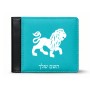 ארנק עור שחור בעיצוב אישי עם השם שלך בעיצוב מזלות - אריה מידות הארנק 9.5 × 11 ס"מ