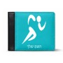 ארנק עור שחור בעיצוב אישי עם השם שלך בעיצוב רצים אולימפיים מידות הארנק 9.5 × 11 ס"מ