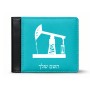 ארנק עור שחור בעיצוב אישי עם השם שלך בעיצוב באר נפט מידות הארנק 9.5 × 11 ס"מ
