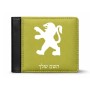 ארנק עור שחור בעיצוב אישי עם השם שלך בעיצוב פיג'ו מידות הארנק 9.5 × 11 ס"מ