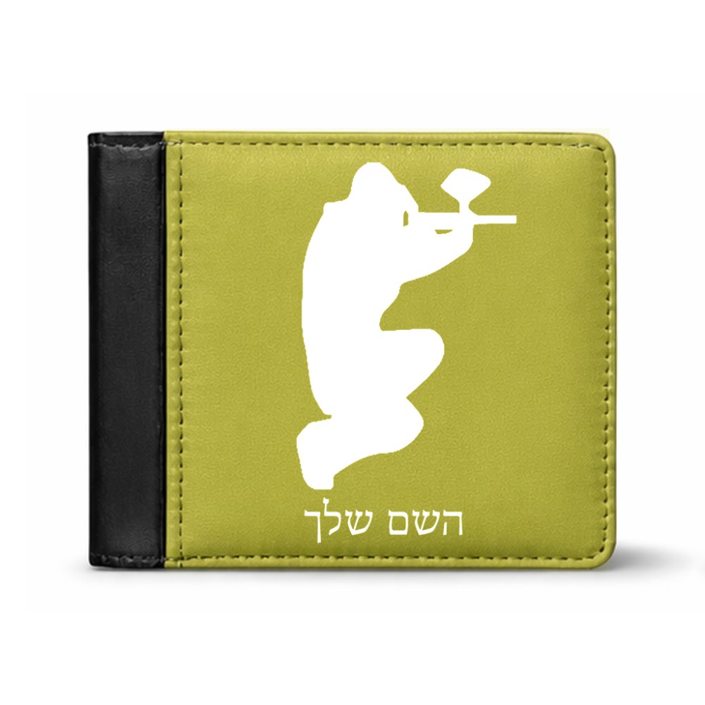 ארנק עור שחור בעיצוב אישי עם השם שלך בעיצוב שחקן כאב כדור מידות הארנק 9.5 × 11 ס"מ