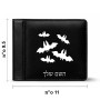 ארנק עור שחור בעיצוב אישי עם השם שלך בעיצוב עטלפים מידות הארנק 9.5 × 11 ס"מ