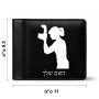 ארנק עור שחור בעיצוב אישי עם השם שלך בעיצוב צלמת - אישה מידות הארנק 9.5 × 11 ס"מ