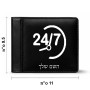 ארנק עור שחור בעיצוב אישי עם השם שלך בעיצוב 24 ביולי מידות הארנק 9.5 × 11 ס"מ