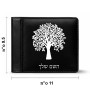 ארנק עור שחור בעיצוב אישי עם השם שלך בעיצוב עץ מידות הארנק 9.5 × 11 ס"מ