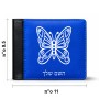 ארנק עור שחור בעיצוב אישי עם השם שלך בעיצוב פרפר מידות הארנק 9.5 × 11 ס"מ