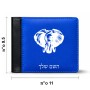 ארנק עור שחור בעיצוב אישי עם השם שלך בעיצוב ראש פיל מידות הארנק 9.5 × 11 ס"מ