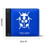 ארנק עור שחור בעיצוב אישי עם השם שלך בעיצוב פרת משה רבנו מידות הארנק 9.5 × 11 ס"מ