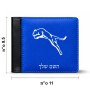 ארנק עור שחור בעיצוב אישי עם השם שלך בעיצוב פומה מידות הארנק 9.5 × 11 ס"מ