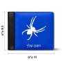 ארנק עור שחור בעיצוב אישי עם השם שלך בעיצוב עכביש מידות הארנק 9.5 × 11 ס"מ