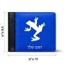 ארנק עור שחור בעיצוב אישי עם השם שלך בעיצוב צפרדע טרופית מידות הארנק 9.5 × 11 ס"מ