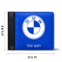 ארנק עור שחור בעיצוב אישי עם השם שלך בעיצוב ב.מ.וו מידות הארנק 9.5 × 11 ס"מ