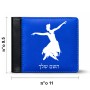 ארנק עור שחור בעיצוב אישי עם השם שלך בעיצוב בלרינה מידות הארנק 9.5 × 11 ס"מ