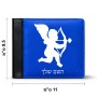 ארנק עור שחור בעיצוב אישי עם השם שלך בעיצוב קופידון מידות הארנק 9.5 × 11 ס"מ