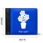 ארנק עור שחור בעיצוב אישי עם השם שלך בעיצוב פרח מידות הארנק 9.5 × 11 ס"מ