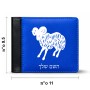 ארנק עור שחור בעיצוב אישי עם השם שלך בעיצוב מזלות - טלה מידות הארנק 9.5 × 11 ס"מ