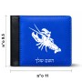 ארנק עור שחור בעיצוב אישי עם השם שלך בעיצוב מזלות - סרטן מידות הארנק 9.5 × 11 ס"מ
