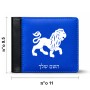 ארנק עור שחור בעיצוב אישי עם השם שלך בעיצוב מזלות - אריה מידות הארנק 9.5 × 11 ס"מ