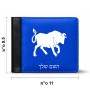 ארנק עור שחור בעיצוב אישי עם השם שלך בעיצוב מזלות - שור מידות הארנק 9.5 × 11 ס"מ